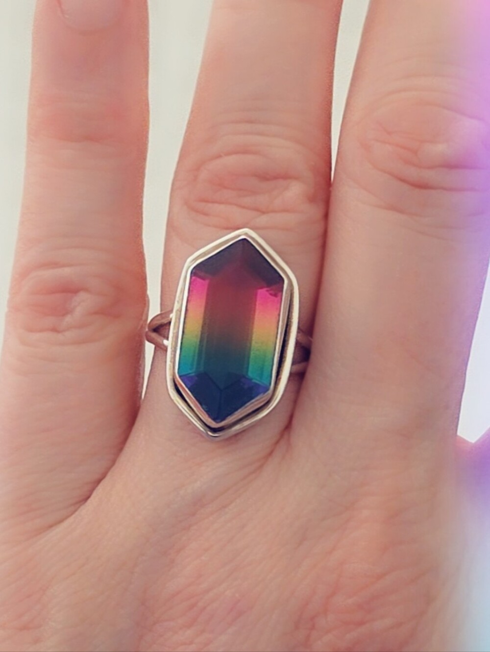 Estate Tourmaline Gemstone Ring Sterling Silver 925